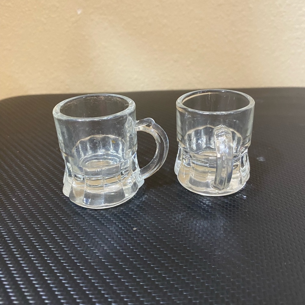 Clear Glass Mini Mugs - Set of 2